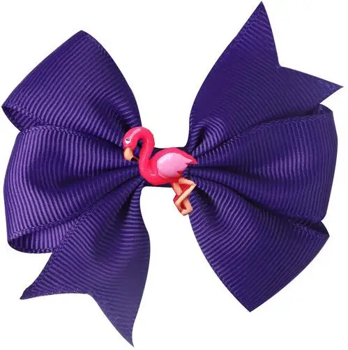 NEW 36 COLORS pinwheel Hair Bows 3.5'' flamingo baby Girls bow Clips Toddler Hair Accessories Grosgrain Dovetail Hairpin 36pcs/