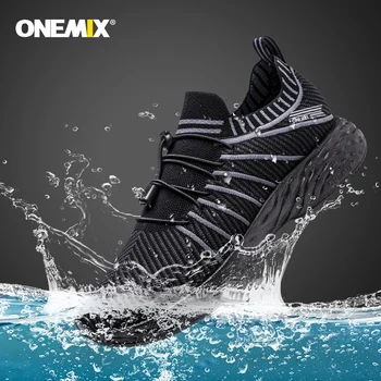 ONEMIX-zapatillas deportivas impermeables para hombre, calzado deportivo antideslizante para senderismo y actividades al aire libre, transpirable, para entrenamiento