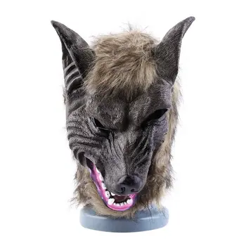 

Adults and Children Latex Animal Wolf Head With Hair Mask Fancy Dress Costume Party Scary Halloween cute Worldwide sale