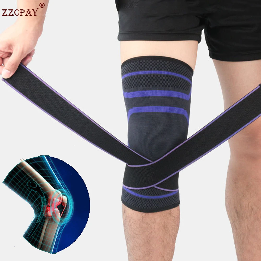 

2PCS Sports Kneepad Men Pressurized Elastic Knee Pads Support Fitness Gear Basketball Volleyball Knee Joint Brace Protector