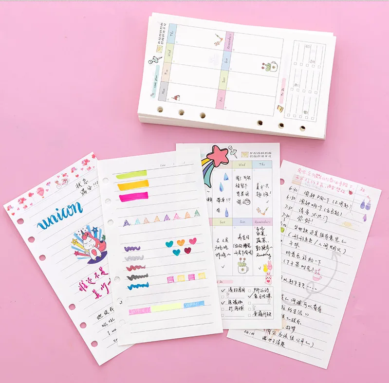 a6 folha solta diário caderno conjunto diário