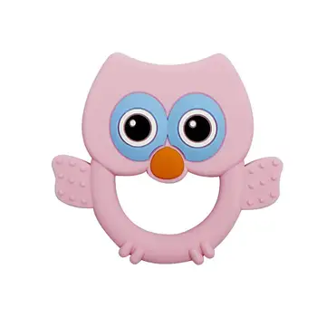 

Owl Molar Toy Baby Molar Toy Silicone Baby Teether Baby Owl Molar Toy Educational Playthings (Pink)