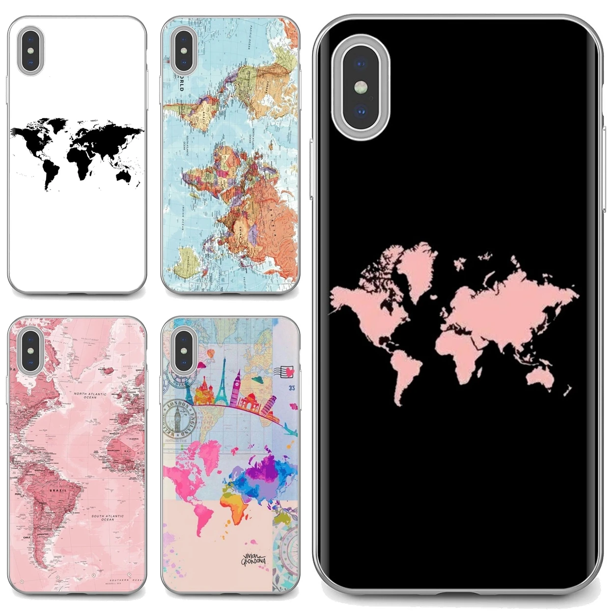 Для путешествий в карта мира самолет планы для Huawei Y6 Y5 2019 Xiaomi Redmi Note 4 5 6 7 8 Pro Mi A1 A2 A3