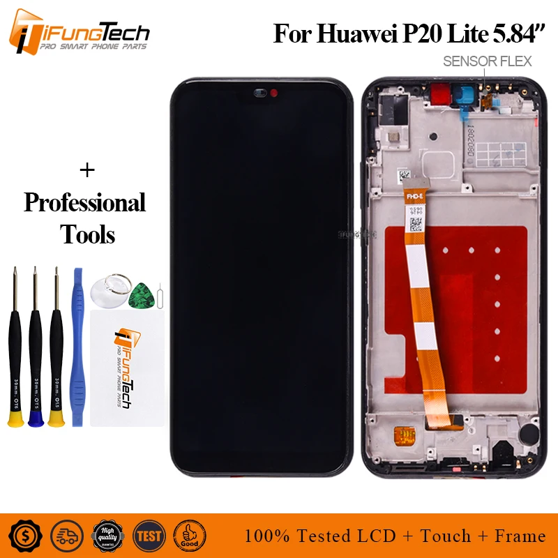 2280*1080 розовый синий черный ЖК дисплей с рамкой для HUAWEI P20 Lite экран ANE LX1 Nova 3e|Экраны