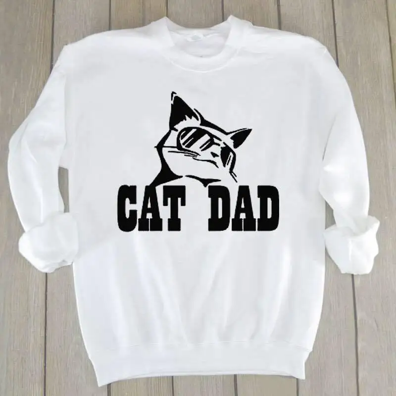  CAT DAD sweatshirt unisex funny graphic pure cotton casual hipster street style young grunge tumblr