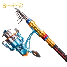 Sougayilang, 1,8 м-3,6 м, телескопическая катушка для удочки, набор, карбоновая портативная рыболовная удочка с 11+ 1BB, металлическая катушка для спиннинга