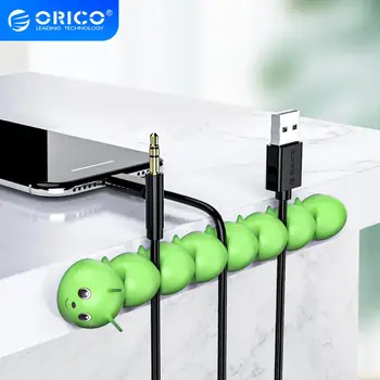

ORICO 7 Clips Cable Organizer For Mobile Phone Cable Earphone USB Charging Cable Winder Management Mouse Wire Holder Silicon
