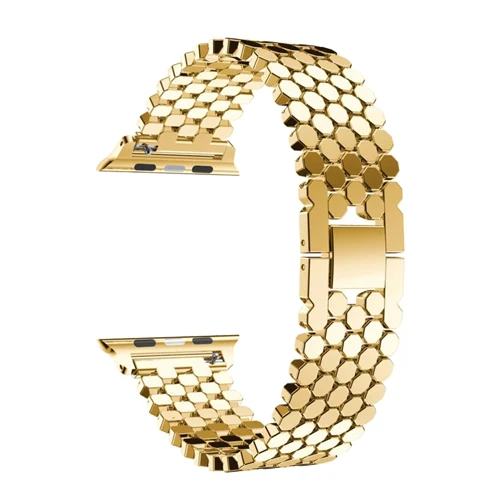 gold metal watchband for apple watch 5/4/3/2/1 iwatch apple watch band 44mm 40mm 42mm 38mm bracelet luxury belt watch accessories - Цвет ремешка: gold
