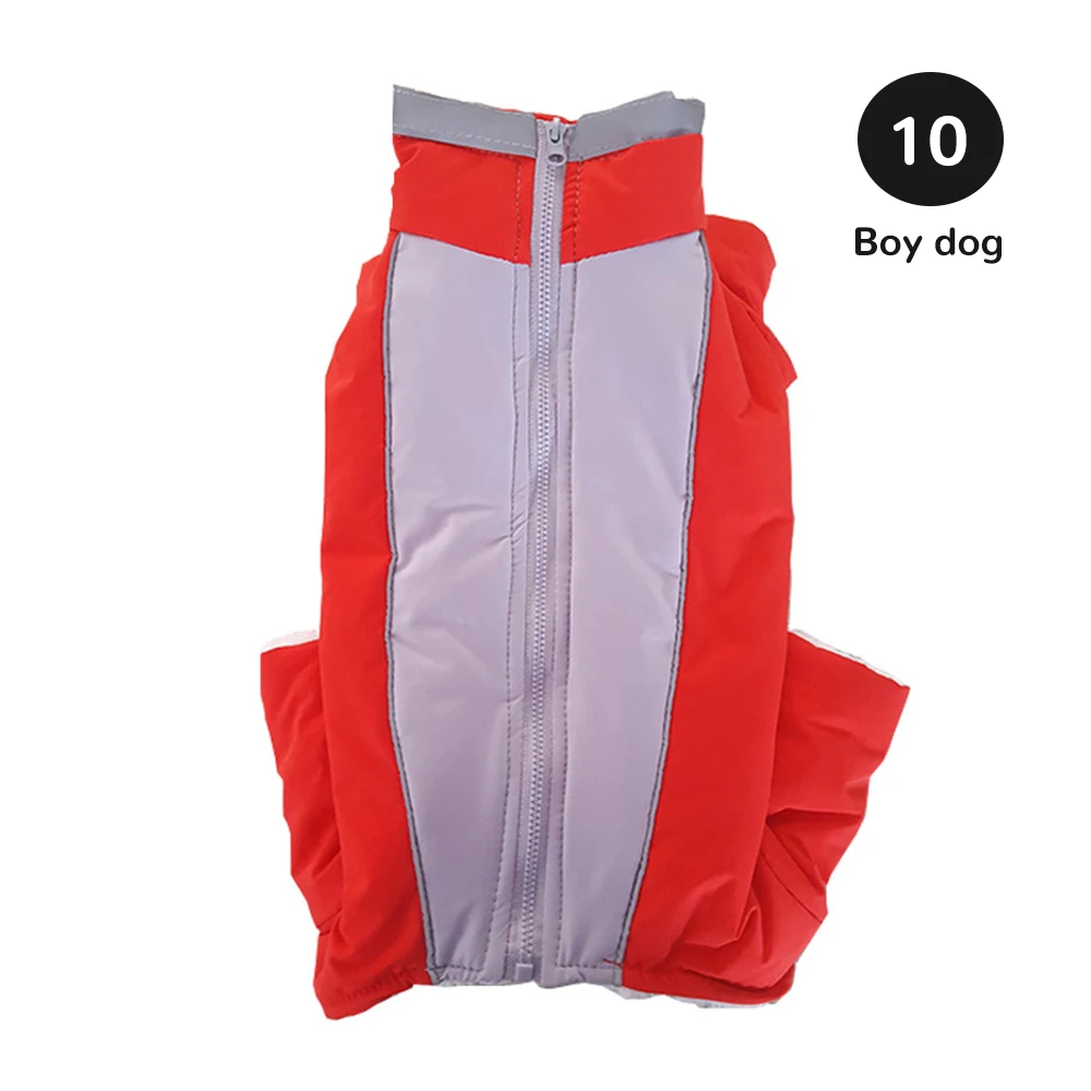 Пуховая куртка для щенка, костюм, светоотражающая одежда для маленькой собаки, зимний теплый комбинезон для маленьких мальчиков и девочек, хлопковый комбинезон для животных - Цвет: Boy Gray-red