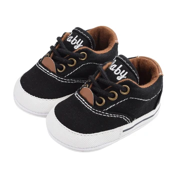 

Unisex Baby boy Canvas Sneaker Casual Anti-Slip Rubber Sole Lace-up Infant Toddler First Walker Shoes