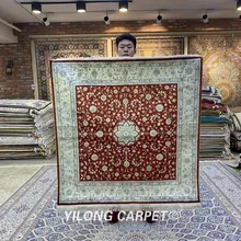 YILONG 4'x4' ручной работы цветочные шелковые ковры ручной вязки большой квадратный ковер(YXR351B