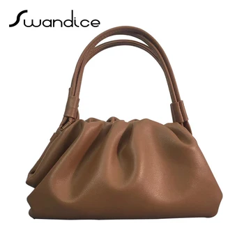 

Real Genuine Leather Soft Cloud Wrinkle Pleated Handbags Crossbody Messenger Shoulder Bags Women Female Purses 2020 Pouch Small