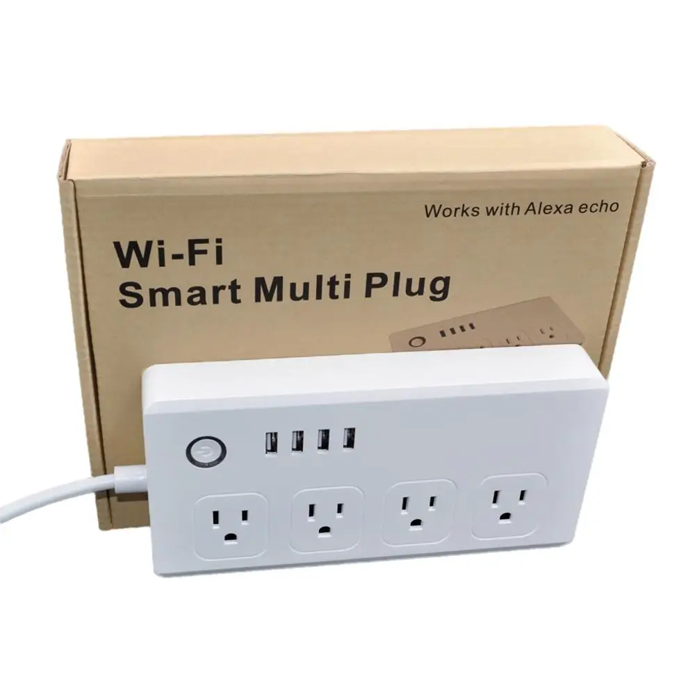США Wifi Smart outlet мультирозеточный сетевой фильтр 4 Беспроводная розетка пульт дистанционного управления с 1,5 м линией 110 V-240 V