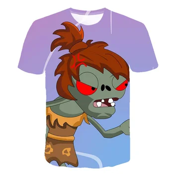

3D Cartoon Anime Monster Kids T-shirt 2020 Summer Plants vs. Zombies Boy Girl Casual T shirt O-Neck Cool Tops