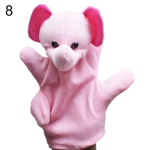 10 стилей большая рука кукла животное плюшевые игрушки Детская ткань обучающая познавательная рука игрушка пальчиковые куклы волк свинья тигр собака кукла - Цвет: Elephant