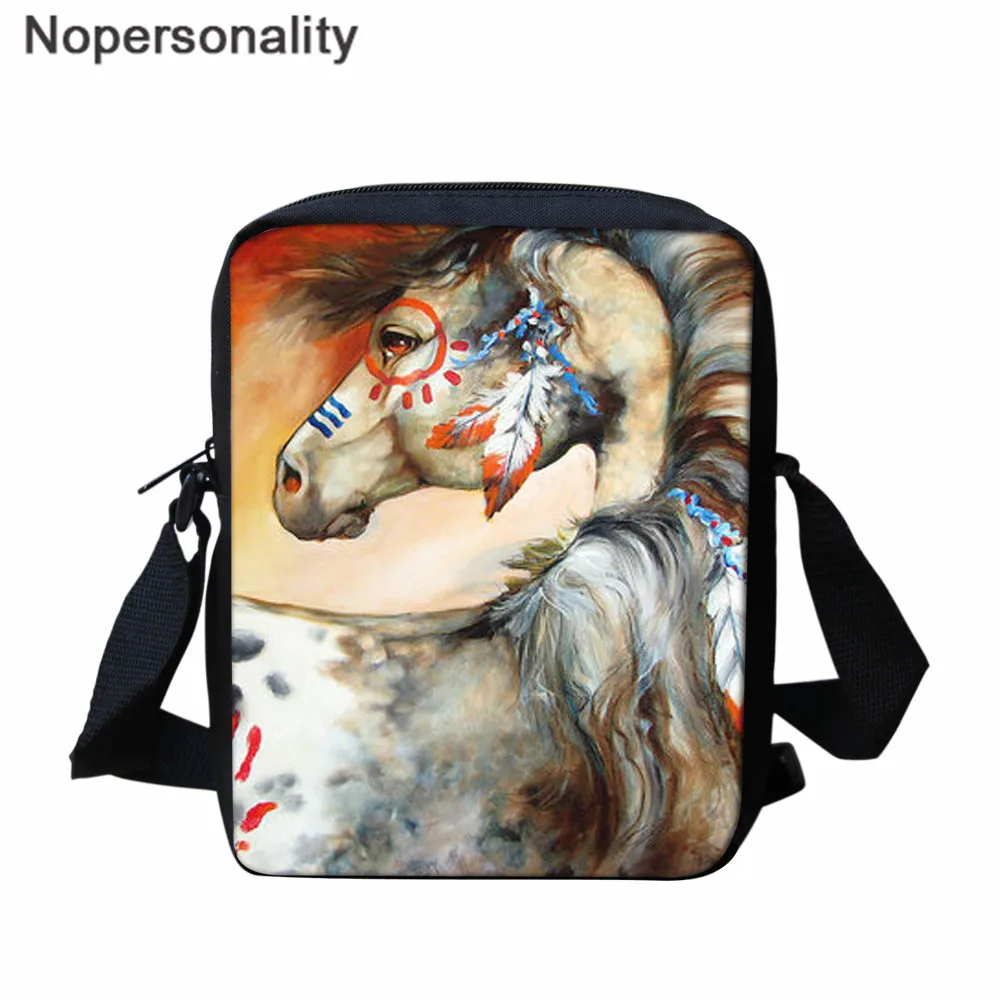 Nopersonality мужские сумки-мессенджеры для подростков Carzy Horse с принтом женские сумки через плечо детские мини-сумки на плечо для мальчиков - Цвет: LH1244E