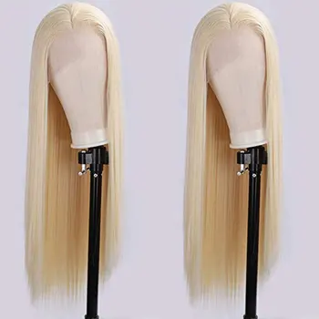 

Bombsell Synthetic 13x6 Inch Large Lace Front Wig Honey White Straight Heat Resistant Fiber Hair Natural Hairline For Women Wigs