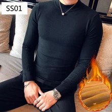 Hot sale men's sweater long sleeve slim fashion black sweater for men SS01 STKJ