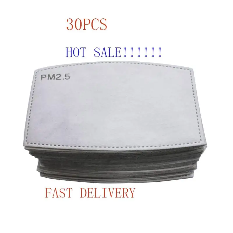 

HOT SALE Activated carbon 5 layers filter Mask Replacement Filter Efficient filtration PM2.5 Anti Haze mouth Masks replaceable