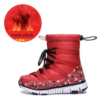 Зимняя обувь для детей; Флисовая теплая зимняя обувь для девочек и мальчиков; Детские прогулочные ботинки с манжетами; размеры 31-37; CN