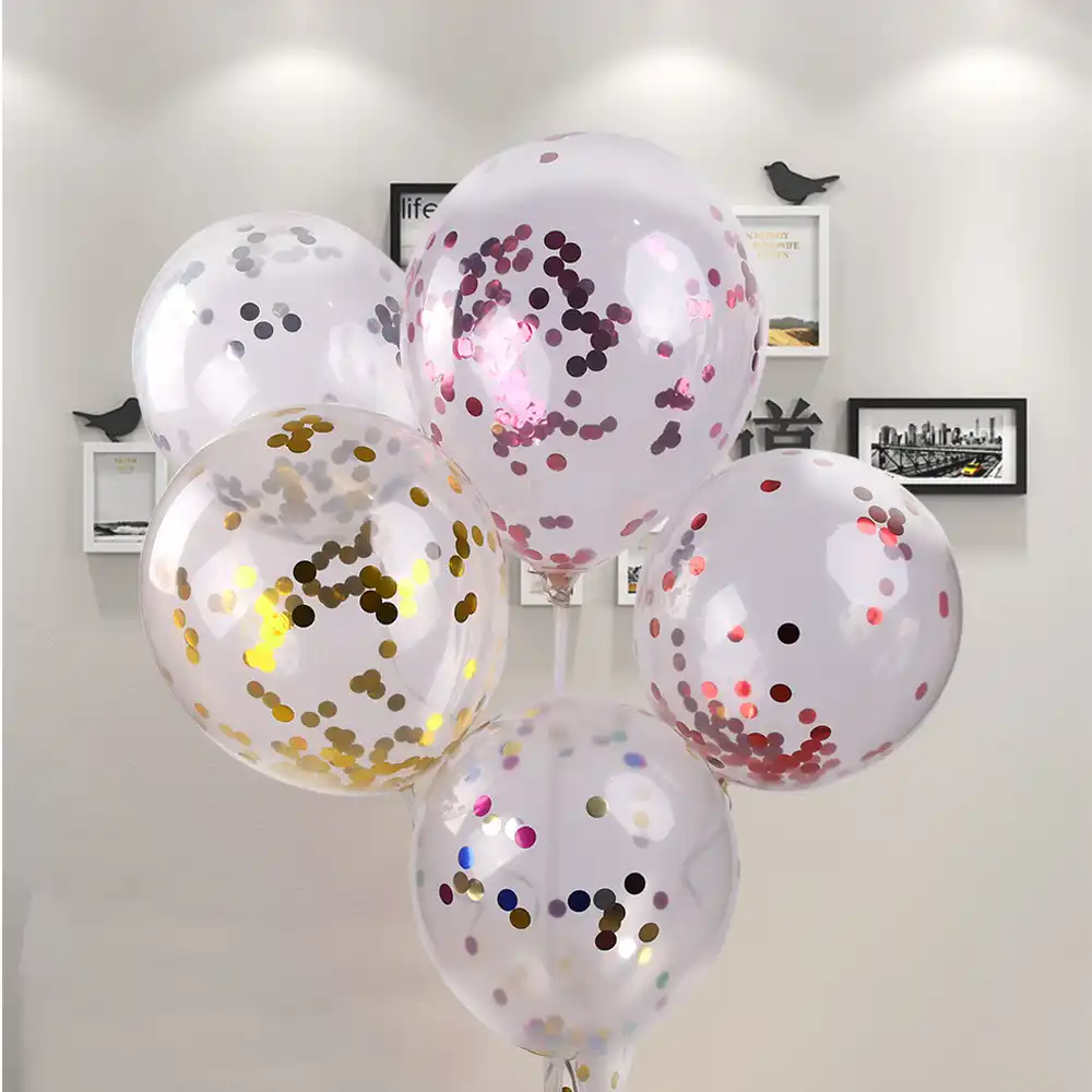 5pcs Pack 12 Inch Confetti Balloons Wedding Party Decorations Latex Confetti Balloon Kids Happy Birthday Decoration Ballons Accessories Aliexpress