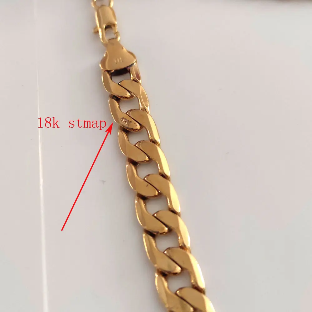 Luxury 18ct Yellow Gold Heavy 10MM Miami Curb Link Cuban Mens Chain Necklace Jewellery 24 Links