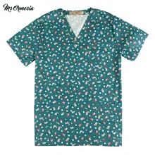 Msormoasia/женские медицинские скрабы с принтом, топы из хлопка для медсестер, Рабочая форма, униформа для стоматологической больницы, спа-рубашка, Новинка