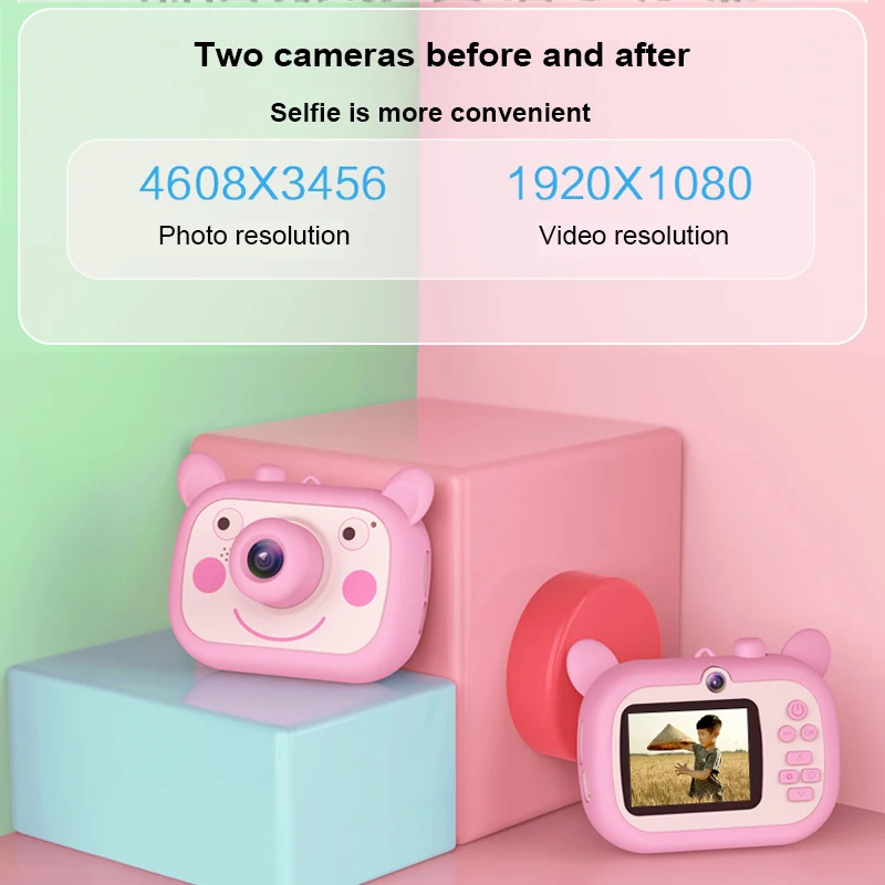 Halolo WiFi Children Camera Kids Digital Camera Toy 1080p HD 2inch Large Screen Cute Camera Toy Children Gift Educational Toy