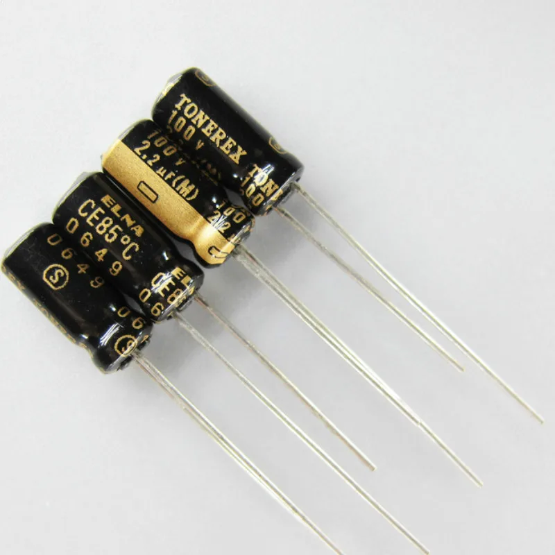 20 шт. ELNA TONEREX 100V2. 2 мкФ 5X11 мм Роба 2,2 мкФ 100 V-приемник, воспроизводящий аудиофайлы, конденсатор, алюминиевая крышка, TONEREX 2,2 мкФ/100 V Черного и золотого цвета 2U2
