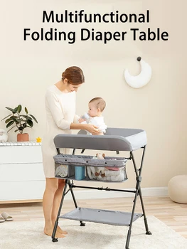 

Multifunctional Changing Tables Baby Changing Clothes Diaper Massage Care Bed Foldable Height Adjustable Baby Bed Diaper Table