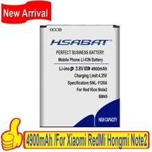 Hsabat bm45 4900 mah para xiaomi redmi nota 2 bateria vermelho arroz note2 para hongmi nota 2 baterias frete grátis