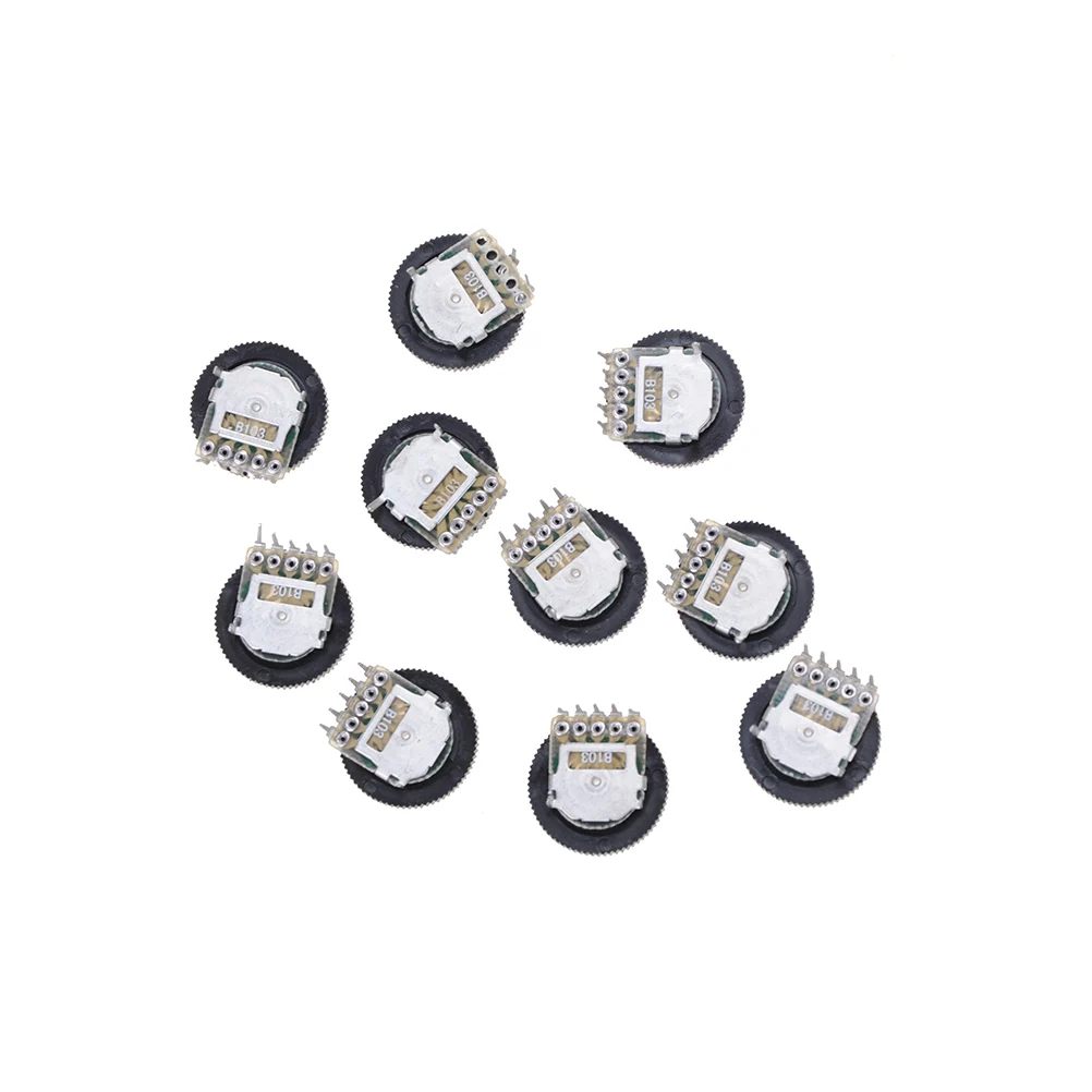 

ZLinKJ B103 16X2mm 10K Ohm Double Dial Taper Volume Wheel Duplex Potentiometer 10Pcs