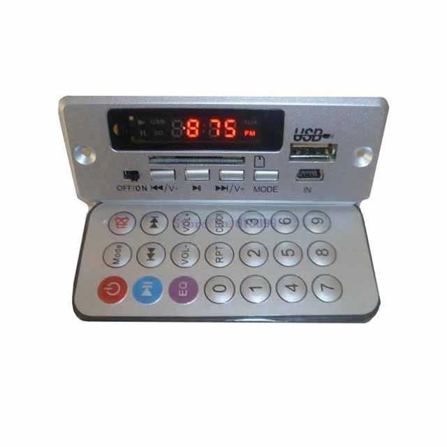 

A19-- Electronics clock Loudspeaker box decoding board DIY USB/SD FM AUX decoder module support breakpoint memory MD07