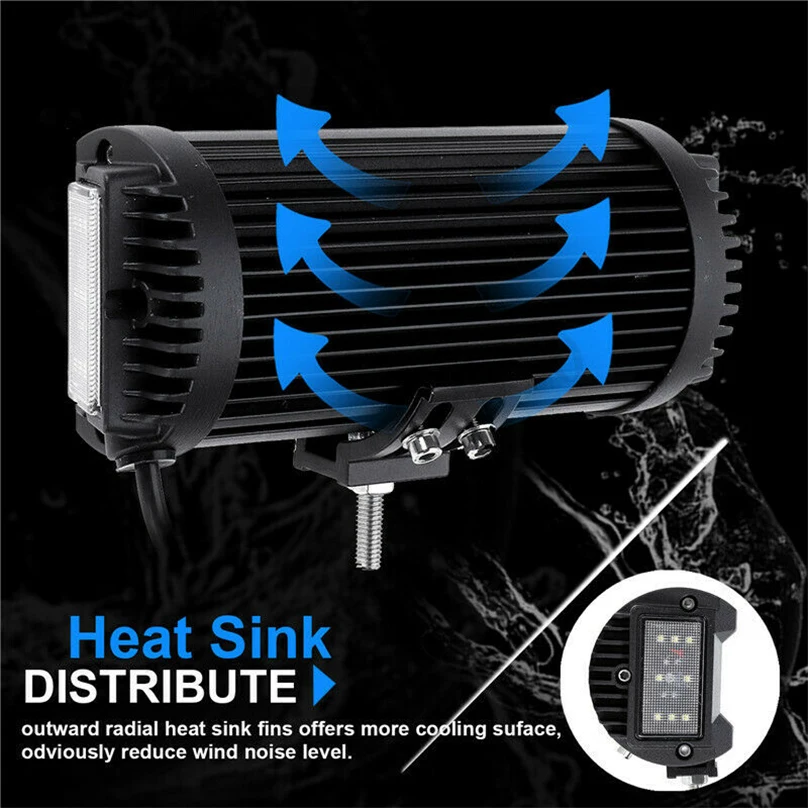 7 Inch 360W Dual Side Shooter LED Work Light Bar Combo Offroad ATV Driving Lamp