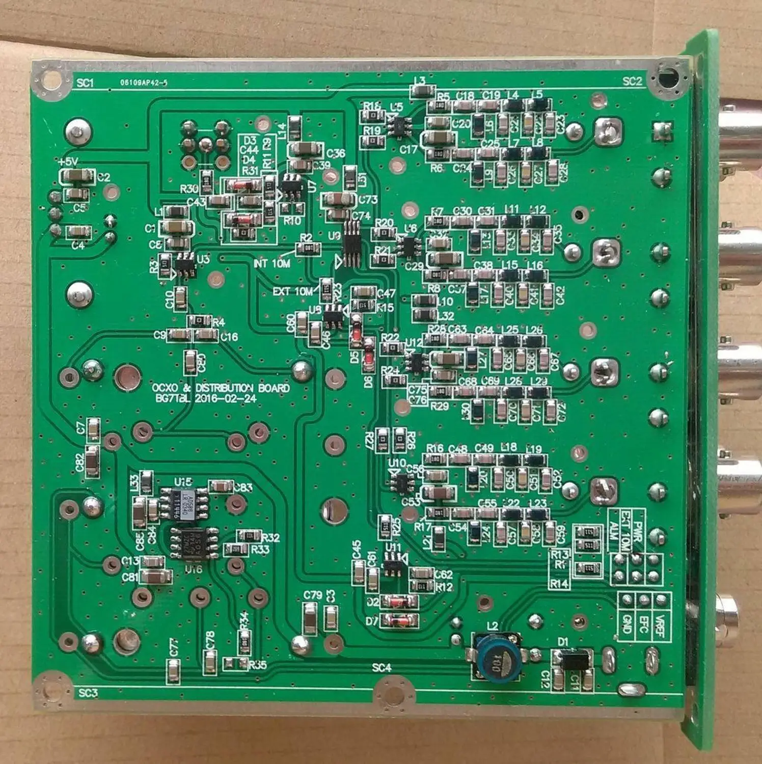 made by Bg7tbl 10MHZ SINE WAVE GPS DISCiPLINED CLOCK GPSDO + Distribution amplifier OCXO with power supply & Antenna