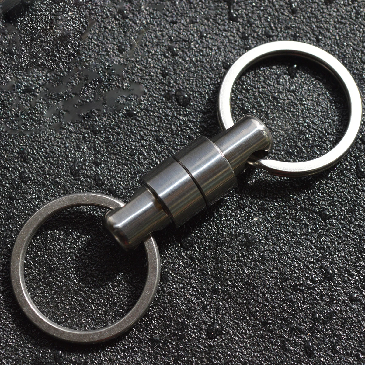 1Piece Titanium Removable Keyring Quick Release Keychain Dual