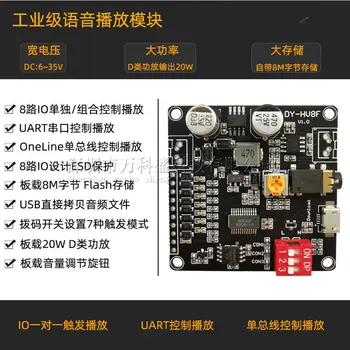 

12V/24V voice playback module one-to-one trigger serial port control playback 10W/20W voice module HV8F