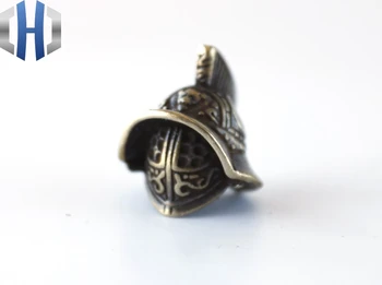 

EDC Knife Beads Brass Ninja Warrior Hat Lanyard Bead Paracord Knife EDC Tool DIY Pendant