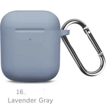 Жидкие силиконовые наушники корпус для AirPods анти-грязь APPLE airpods чехол розовый черный темно-синий желтый красный - Цвет: 16 Lavender gray