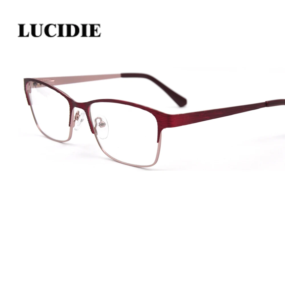Lucidie нержавеющая сталь оптическая оправа Женская мода легкий классический прозрачный черный элегантный оправа для очков - Цвет оправы: C3