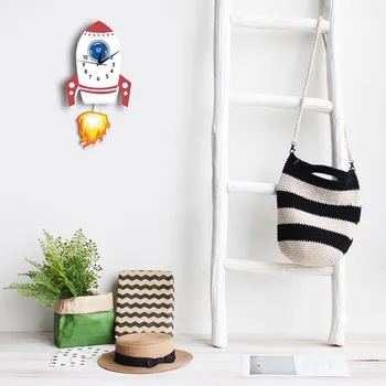 

Cartoon Fire Truck Wall Clock Home Children Bedroom Living Room Silent Pendulum Clock Kindergarten Decor