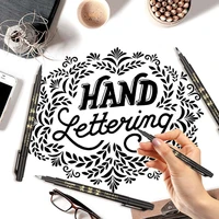 Haile Brush Calligraphy Pen Hand Lettering Pens Black Ink Art Markers,for Writing Drawing School Office Stationery Art Supplies 4