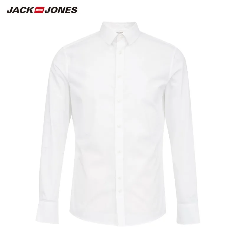 JackJones Мужская умная Повседневная рубашка с отложным воротником и длинными рукавами 219305535
