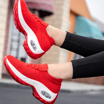 

Sneakers Women Breathable Gym Sneakers Women High Heels Slip On Walking Running Shoes Women Loafers Sneakers Vulcanized Shoes