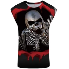 Kyku алиэкспресс Лидер продаж череп 3D жилет цифровой печати мужская повседневная футболка без рукавов