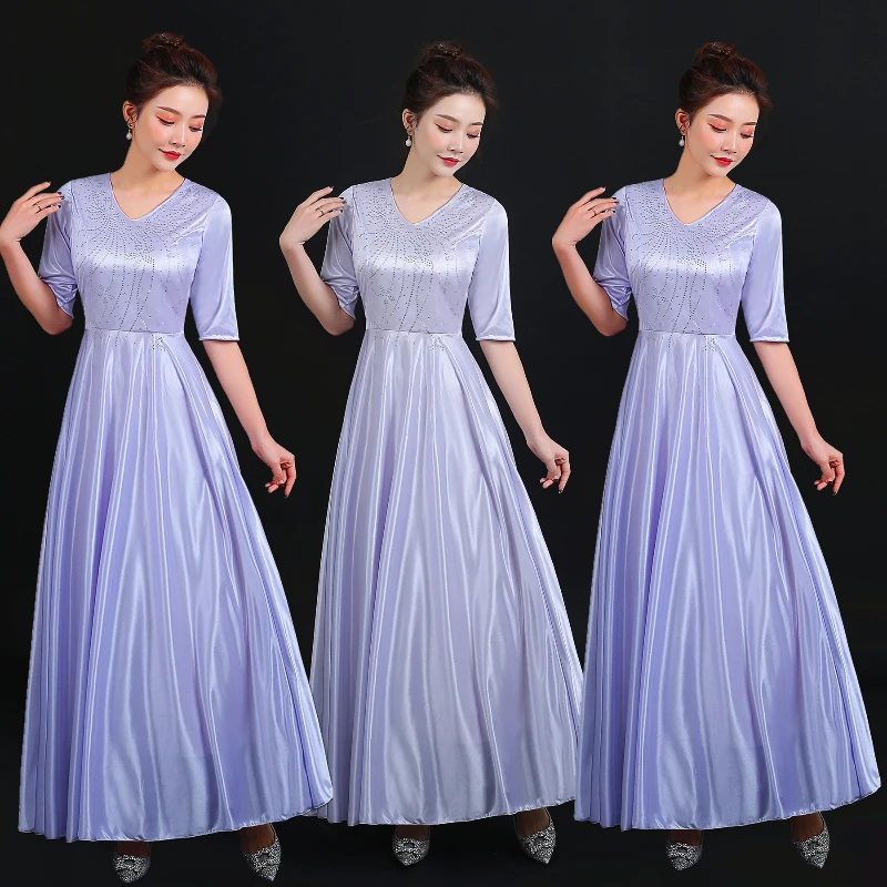 

Women Christian Church Choir Singing Dress Stage Dance Costume Middle-aged Performance Outfit