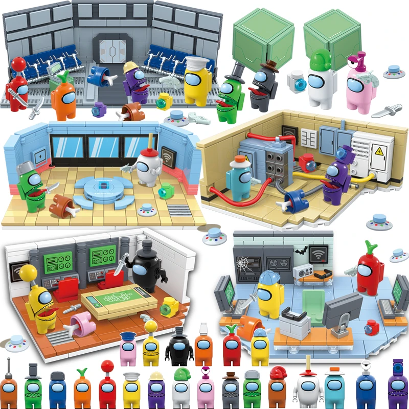 1036PCS Among Model Kits Building Blocks Sets Mini Alien Us Figures Toys Bricks Juguetes DIY For Children As Christmas Kids Gift