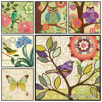 

DIY Diamond Embroidery Colorful Owls Full Square/Round Diamond Painting Picture of Rhinestones Painting with Diamonds Home Decor