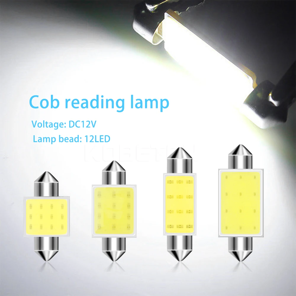 Led Car Lights 10pcs/lot 31mm 36mm 39mm 41mm COB C5W Festoon Dome Light Interior LED 1.5W 12-SMD DC12V Car LED Lights Bulbs Reading Lamp