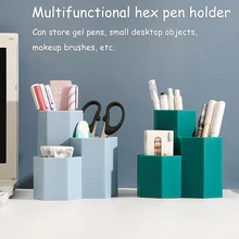 

3 Grid Large Capacity Desk Pen Holder Pencil Makeup Storage Box Desktop Organizer Stand Case School Office Stationery Pen Holder